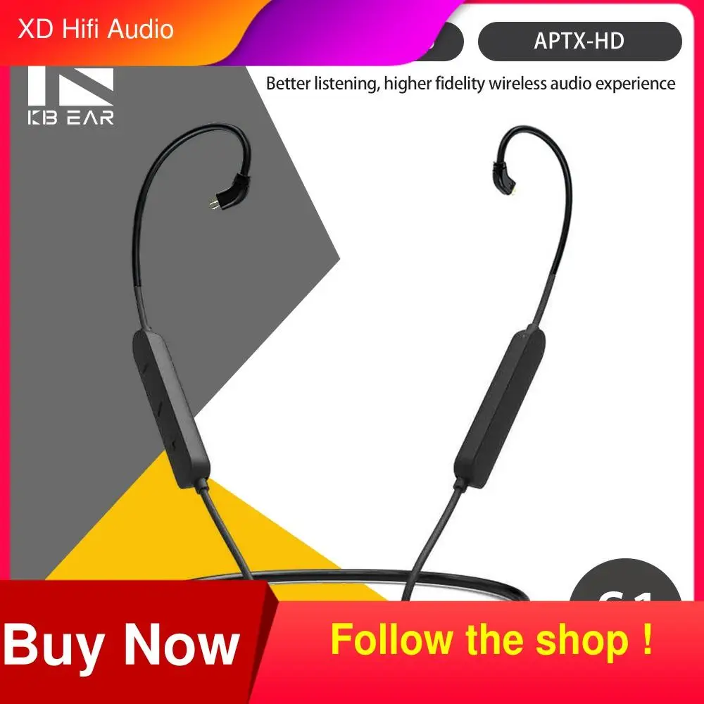 Newest KBER S1 Upgraded Bluetooth 5.0 Cable Wireless Headset Cable with 2PIN/MMCX/TFZ Connector for KBEAR KS2TRI I3 APTX-HD
Newest KBER S1 Upgraded Bluetooth 5.0 Cable Wireless Headset Cable with 2PIN/MMCX/TFZ Connector for KBEAR KS2TRI I3 APTX-HD