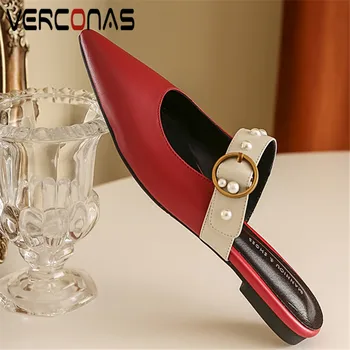 VERCONAS 2020 Fashion Woman Sandals Woman Flats Classic Design Genuine Leather Pearl Decoration Summer Pointed Toe Shoes Woman 
VERCONAS 2020 Fashion Woman Sandals Woman Flats Classic Design Genuine Leather Pearl Decoration Summer Pointed Toe Shoes Woman