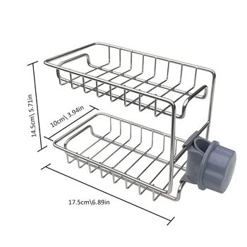 New 1/2-Layer Faucet Storage Rack Stainless Steel Hollow Ventilation Drainage Free Punching Kitchen Sink Storage Rack
New 1/2-Layer Faucet Storage Rack Stainless Steel Hollow Ventilation Drainage Free Punching Kitchen Sink Storage Rack