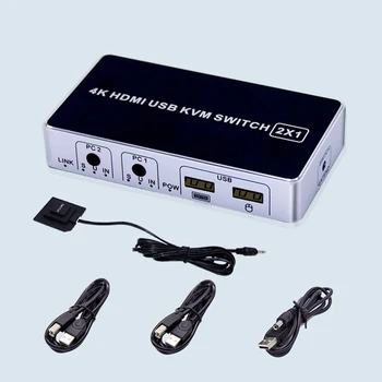 Plug And Play USB 2.0 Hdmi Port Stable Universal 4K KVM Switch Box Ultra HD Hub Aluminum Alloy With Indicate Light For Keyboard
Plug And Play USB 2.0 Hdmi Port Stable Universal 4K KVM Switch Box Ultra HD Hub Aluminum Alloy With Indicate Light For Keyboard