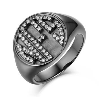 AILIN Personalized Male CZ Circle Monogram Ring Black Plated Mono Initial Rings For Man Three Letters Black Color Signet Jewelry
AILIN Personalized Male CZ Circle Monogram Ring Black Plated Mono Initial Rings For Man Three Letters Black Color Signet Jewelry