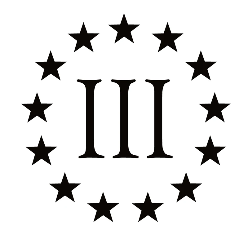 40729# Die-Cut Vinyl Decal Three Percenter Car Sticker Waterproof Auto Decors on Car Body Bumper Rear Window
40729# Die-Cut Vinyl Decal Three Percenter Car Sticker Waterproof Auto Decors on Car Body Bumper Rear Window