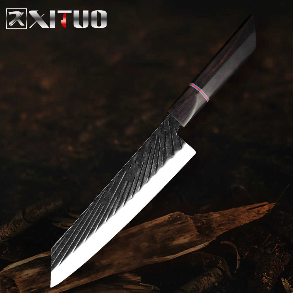 XITUO High Carbon Steel Chef Knife Kiritsuke 440C Steel Hand Forged Anti-stick Cleaver Kitchen Knife Cooking Knife Ebony Handle
XITUO High Carbon Steel Chef Knife Kiritsuke 440C Steel Hand Forged Anti-stick Cleaver Kitchen Knife Cooking Knife Ebony Handle