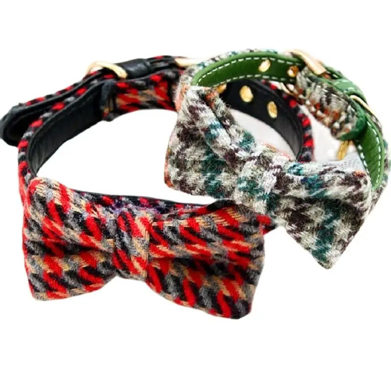 Dog Collar Pet Supplies Cat Accessories Soft Pu+Wool British Style Lattice Pattern Bow Tie Day Walks Holiday Yorkie Terrier
Dog Collar Pet Supplies Cat Accessories Soft Pu+Wool British Style Lattice Pattern Bow Tie Day Walks Holiday Yorkie Terrier