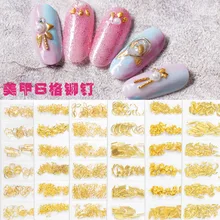 1 bolsa 6 estilo 3mm 4mm 6mm Barra de rosca nuevo decoración 3D para uñas etiqueta de Metal para uñas Japón remache de tachuelas DIY herramientas para uñas(China)