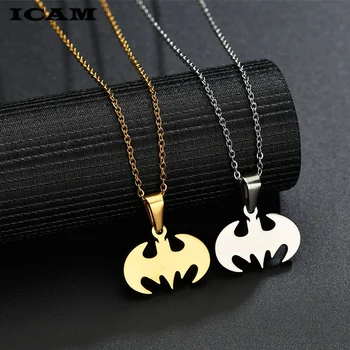 ICAM Simple Cartoon Bat Wing Pendant Necklaces Men Stainless Steel Batman Super Hero Necklace Movie Charm Animal Jewelry 
ICAM Simple Cartoon Bat Wing Pendant Necklaces Men Stainless Steel Batman Super Hero Necklace Movie Charm Animal Jewelry
