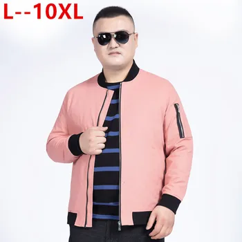 

8XL 7XL 6XL 5XL Mens Spring Summer Jackets Casual Thin Male Windbreakers College Bomber Pink Windcheater Hommes Varsity Jacket