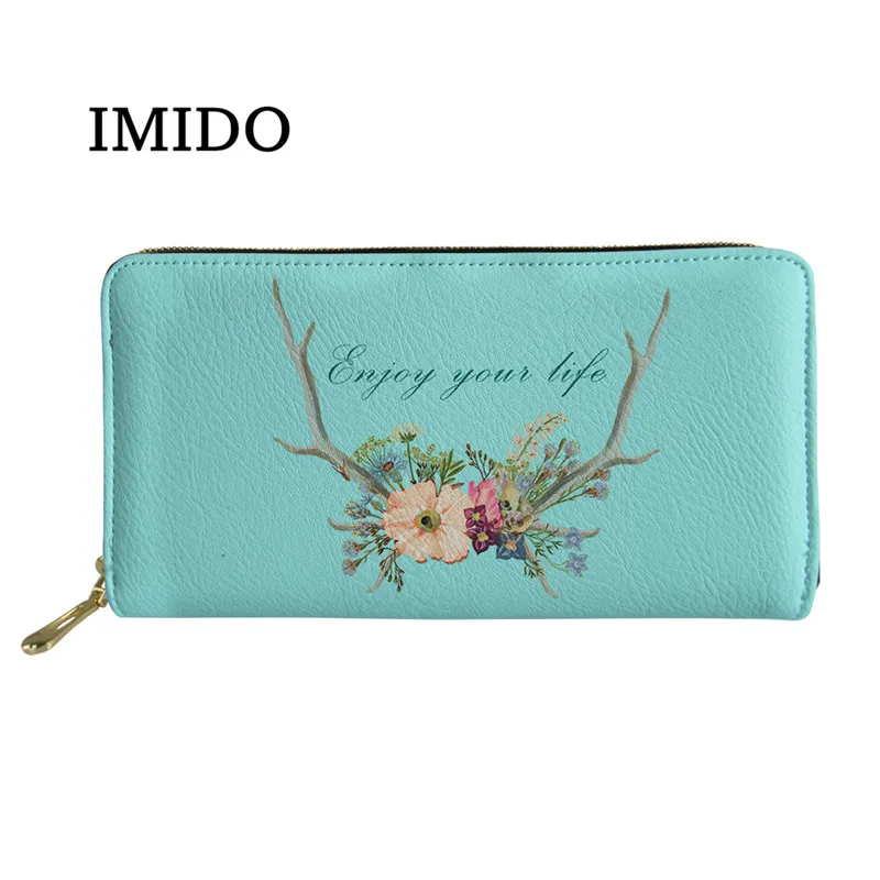 IMIDO Dreamy Elk Cute Antler Floral Patterning Damas Cartera De Diseсo De lujo Functional Travel Wallet Fashion Wallet Card Pack
IMIDO Dreamy Elk Cute Antler Floral Patterning Damas Cartera De Diseсo De lujo Functional Travel Wallet Fashion Wallet Card Pack