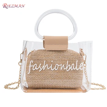 RIEZMAN Casual Handbag High Quality PVC Beach Transparent Bags For Kids Girls Clucth Woven Purses Women Shoulder Crossbody Bag
RIEZMAN Casual Handbag High Quality PVC Beach Transparent Bags For Kids Girls Clucth Woven Purses Women Shoulder Crossbody Bag