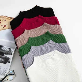 Turtleneck pullovers sweater Women Autumn Winter Solid Pullover Knitted Long Sleeves Bottoming Tops Sweater водолазка женская A6
Turtleneck pullovers sweater Women Autumn Winter Solid Pullover Knitted Long Sleeves Bottoming Tops Sweater водолазка женская A6