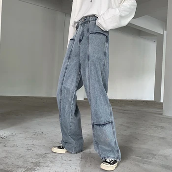 Vintage Washed High Waist Straight Denim Pants Women Loose Plus Size Boyfriend Long Trousers Female Overalls Jeans Side Pockets 
Vintage Washed High Waist Straight Denim Pants Women Loose Plus Size Boyfriend Long Trousers Female Overalls Jeans Side Pockets