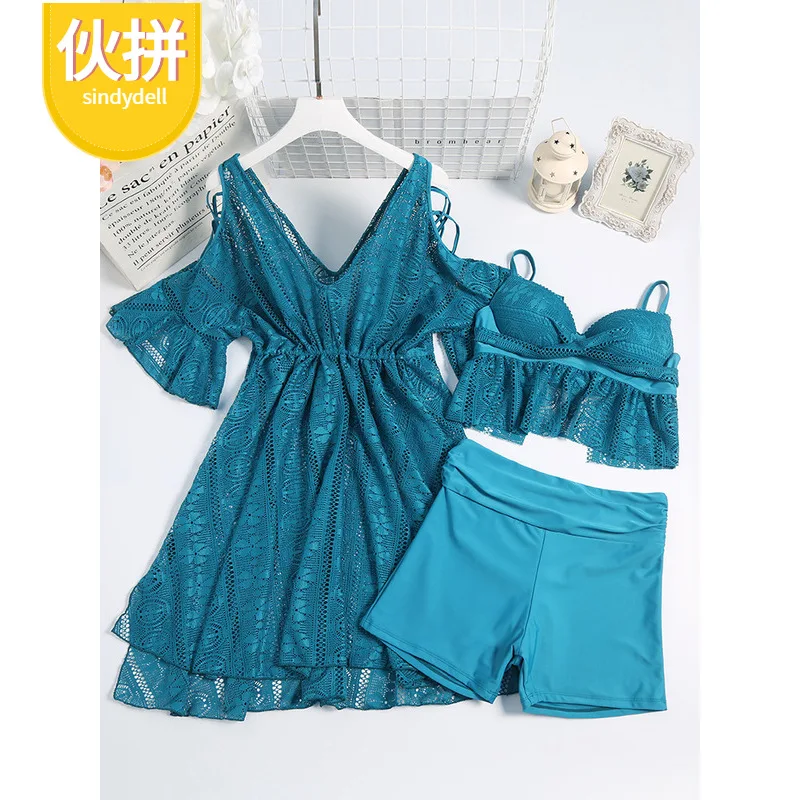 Loose-Fit WOMEN'S Swimsuit Large Size Bikini Three-piece Set Hot Springs Fat Mm 200 Sexy Lace Slimming Large Bust Underwire
Loose-Fit WOMEN'S Swimsuit Large Size Bikini Three-piece Set Hot Springs Fat Mm 200 Sexy Lace Slimming Large Bust Underwire