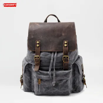 2020 New Canvas with Leather Men's Backpacks Travel Shoulder Bag Waterproof 15 Inch Laptop Backpack Large Capacity Retro Male
2020 New Canvas with Leather Men's Backpacks Travel Shoulder Bag Waterproof 15 Inch Laptop Backpack Large Capacity Retro Male