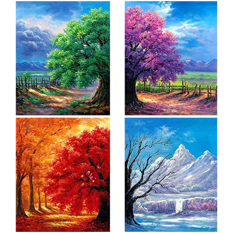 DIY 5D Diamond Painting Four Season Tree Diamond Embroidery Landscape Cross Stitch Full Round/Square Drill Resin Home Decor Gift 
DIY 5D Diamond Painting Four Season Tree Diamond Embroidery Landscape Cross Stitch Full Round/Square Drill Resin Home Decor Gift