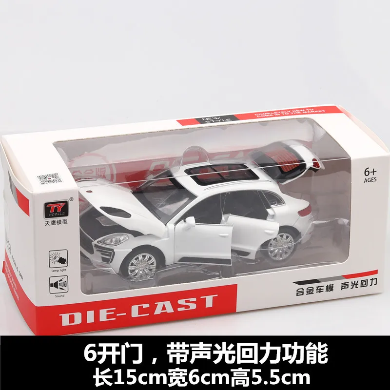Macan Diecast Model Cars SUV General Car Battery Machine With Box Good Quality Kids Toys Boys Headlights Shine Open Door
Macan Diecast Model Cars SUV General Car Battery Machine With Box Good Quality Kids Toys Boys Headlights Shine Open Door