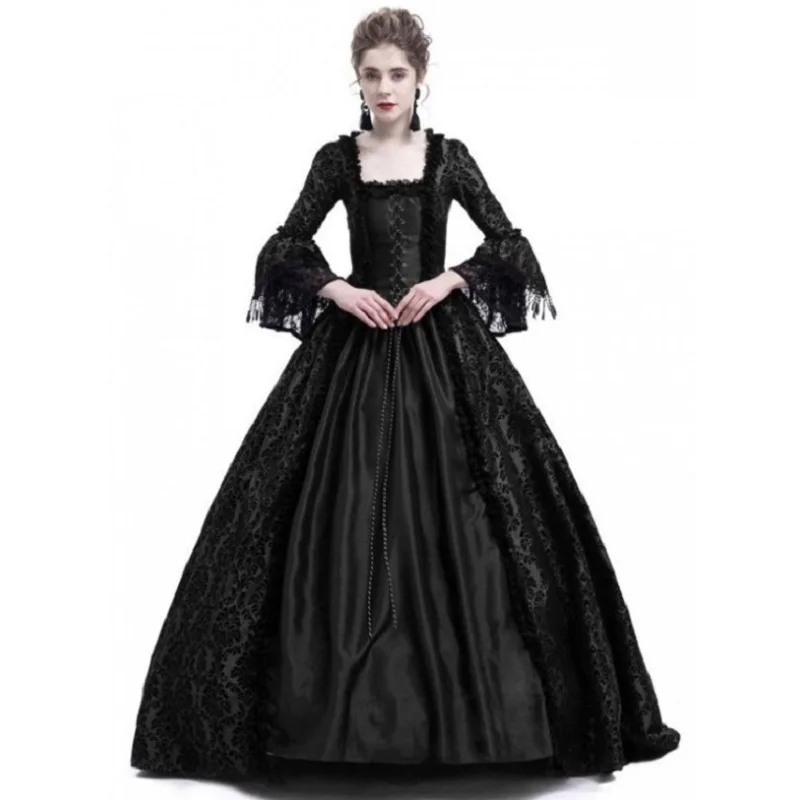 Larp Хэллоуин бархатное платье ведьмы принцесса благородное длинное взрослый