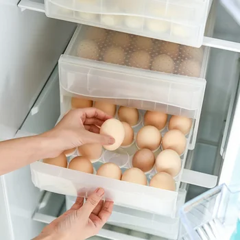 60 Grid Double Layer Egg Storage Drawer Practical Kitchen Refrigerator Storage Box Crisper Storage Box
60 Grid Double Layer Egg Storage Drawer Practical Kitchen Refrigerator Storage Box Crisper Storage Box