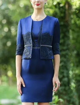 tailor shop wedding mother dress fashion navy blue lace two-piece suit new work dark blue suit wedding outfit mother bride suit 
tailor shop wedding mother dress fashion navy blue lace two-piece suit new work dark blue suit wedding outfit mother bride suit