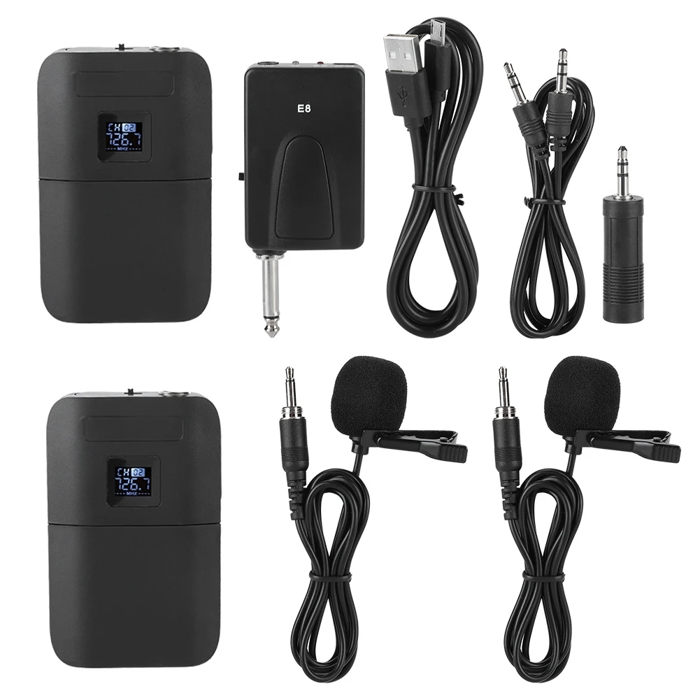 2 Pcs Wireless Clip Lapel Microphones Transmitter Portable VHF LED Screen Display Mic With Receiver For Stage Conference
2 Pcs Wireless Clip Lapel Microphones Transmitter Portable VHF LED Screen Display Mic With Receiver For Stage Conference