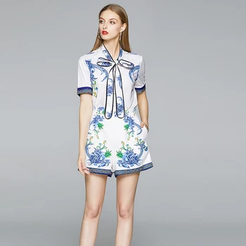 Foreign Style Two Piece Set Top and Pants 2020 Summer Bow Blue Shirt High Waist Shorts Two-Piece Set K5544
Foreign Style Two Piece Set Top and Pants 2020 Summer Bow Blue Shirt High Waist Shorts Two-Piece Set K5544