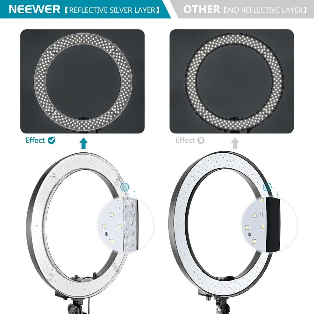 Neewer светодиодный кольцевой светильник комплект 18 дюймов кольцевая лампа Фото
