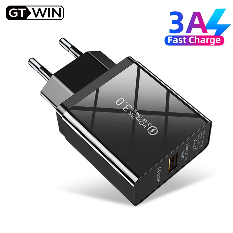 GTWIN 3A Quick Charge 3.0 USB Charger EU Wall Mobile Phone Fast Charging Adapter for iPhone X MAX 7 8 QC3.0 for Samsung Xiaomi
GTWIN 3A Quick Charge 3.0 USB Charger EU Wall Mobile Phone Fast Charging Adapter for iPhone X MAX 7 8 QC3.0 for Samsung Xiaomi