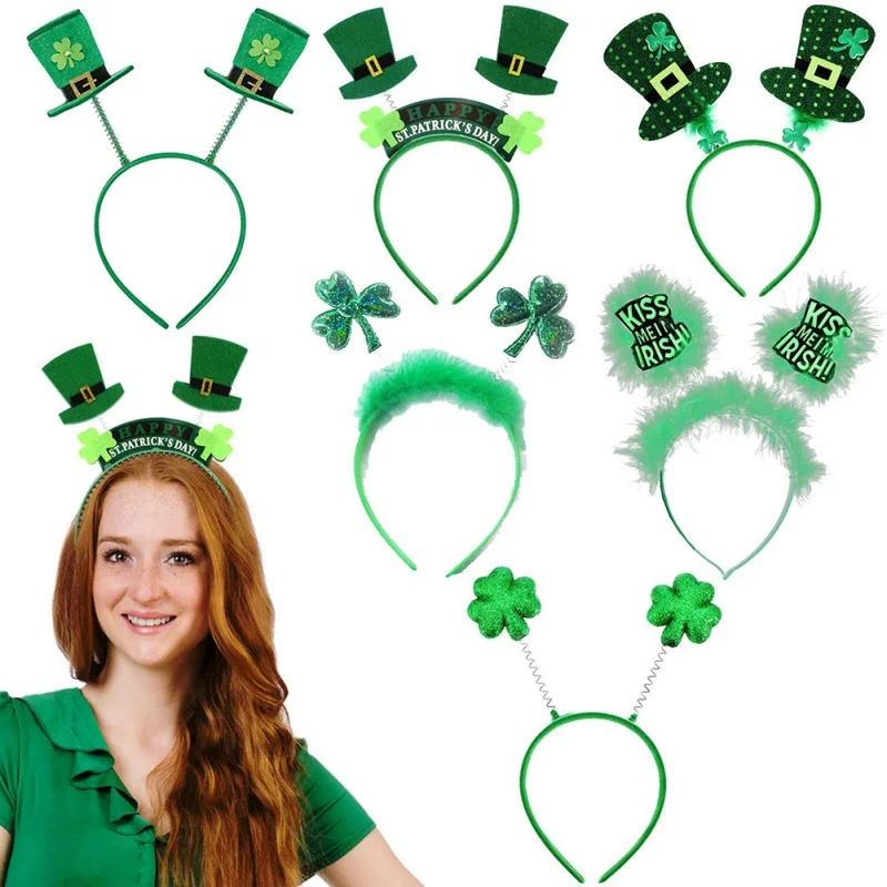 Cute Plastic Stretchable Headdress Novelty Head Ornaments 2020 New Arrival St. Patrick Holiday Green Headband Decoration
Cute Plastic Stretchable Headdress Novelty Head Ornaments 2020 New Arrival St. Patrick Holiday Green Headband Decoration