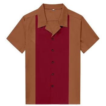 Plus Size Men's 50s Male Clothing Short Sleeve Patchwork Rockabilly Style Casual Cotton Blouse Mens Bowling Dress Shirts
Plus Size Men's 50s Male Clothing Short Sleeve Patchwork Rockabilly Style Casual Cotton Blouse Mens Bowling Dress Shirts