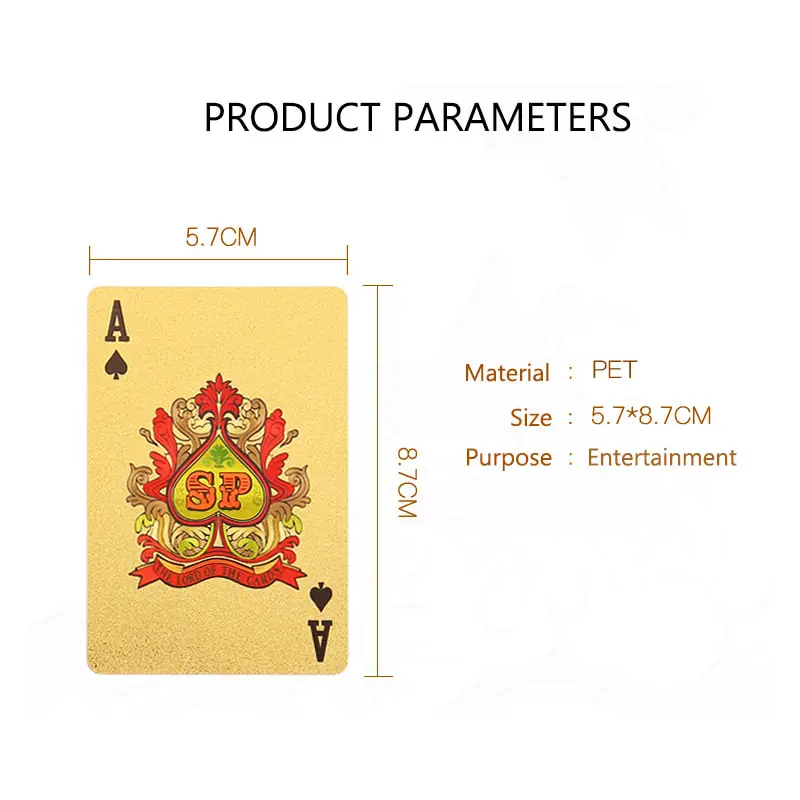 New Golden Black Matte Plastic Poker Cards Waterproof 4