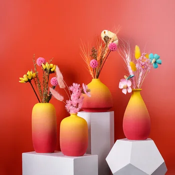 Gradient Color Modern Frosted Ceramic Vase Country Style Tabletop Home Decoration Dried Flower Container DIY Flower Arrangement
Gradient Color Modern Frosted Ceramic Vase Country Style Tabletop Home Decoration Dried Flower Container DIY Flower Arrangement