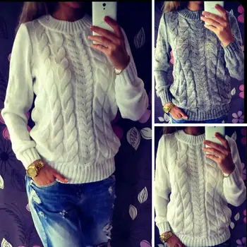 US Winter Womens Long Sleeve Knitted Sweater Ladies Jumper Pullover Top Knitwear Vintage Twist Pullover Sweater 
US Winter Womens Long Sleeve Knitted Sweater Ladies Jumper Pullover Top Knitwear Vintage Twist Pullover Sweater