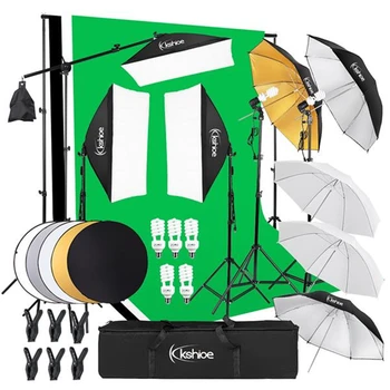 PK002 Professional Photographic Set Soft Light Box Soft Umbrella Light Backdrop Plus Five-In-One Reflector Set Photo Studio
PK002 Professional Photographic Set Soft Light Box Soft Umbrella Light Backdrop Plus Five-In-One Reflector Set Photo Studio