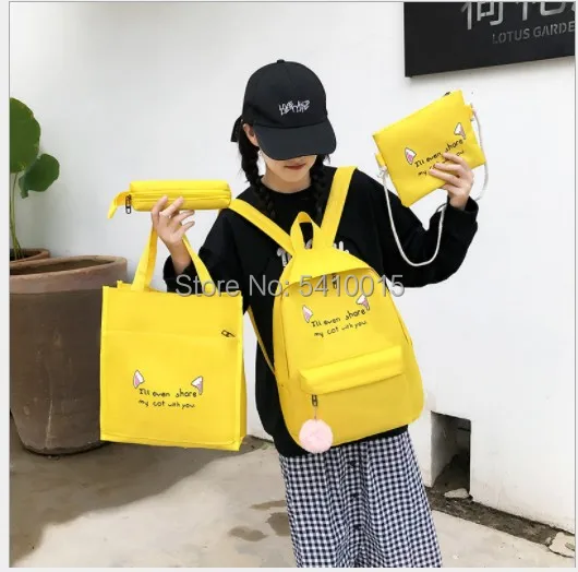 4pcs/Set Laptop School Backpacks for Girls Boys Teenagers Female Bagpack Sac A Dos Femme Cute Cat Canvas Satchel Kids
4pcs/Set Laptop School Backpacks for Girls Boys Teenagers Female Bagpack Sac A Dos Femme Cute Cat Canvas Satchel Kids