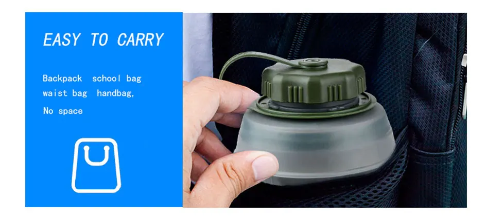 bottle reusable foldable folding lightweight compact for camping