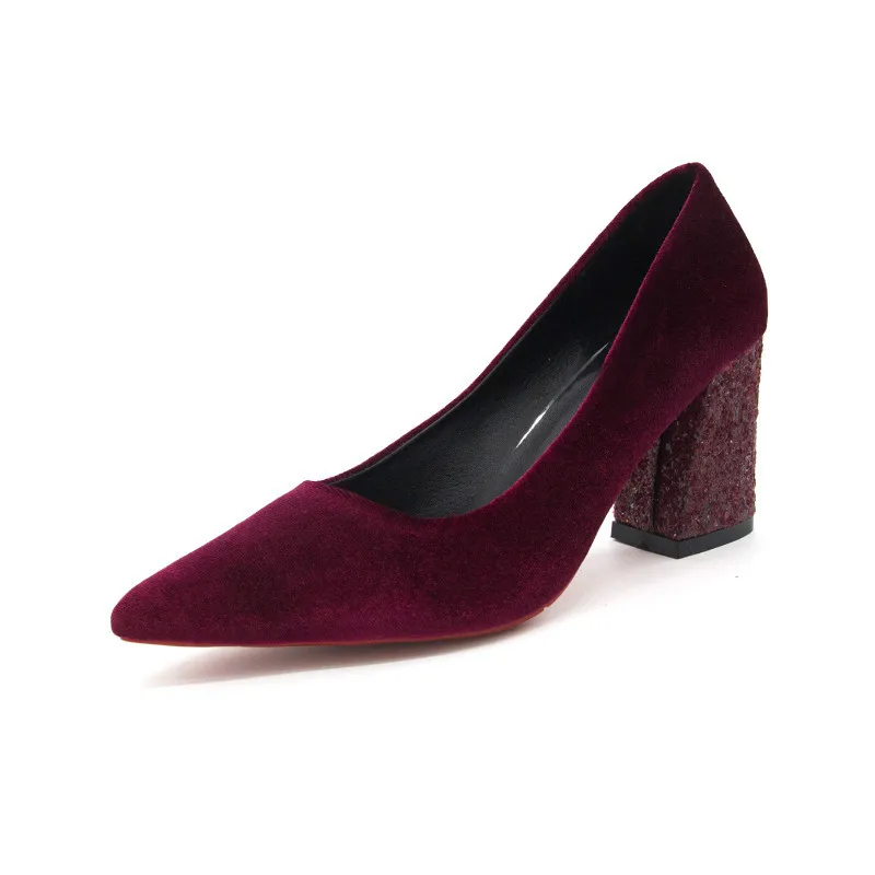 2020 New Spring New Thick with Flock Suede High Heels Women's Fashion Simple Shallow Pointed Toe Square Heel Sexy Women's Shoes 
2020 New Spring New Thick with Flock Suede High Heels Women's Fashion Simple Shallow Pointed Toe Square Heel Sexy Women's Shoes