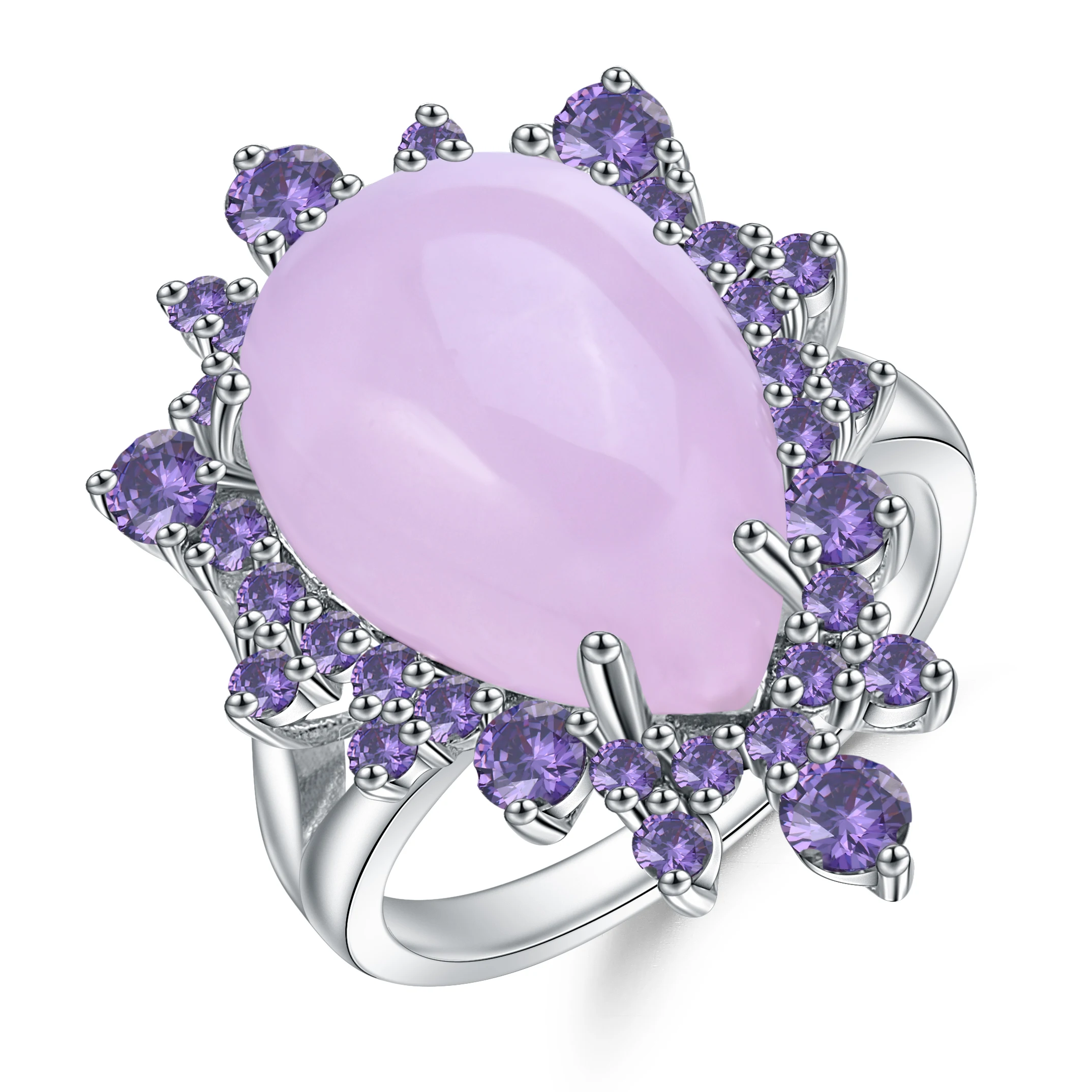 GEM'S BALLET Natural Pink Chalcedony Gemstone Cocktail Ring 925 Sterling Silver Elegant Classic Rings for Women Fine Jewelry
GEM'S BALLET Natural Pink Chalcedony Gemstone Cocktail Ring 925 Sterling Silver Elegant Classic Rings for Women Fine Jewelry