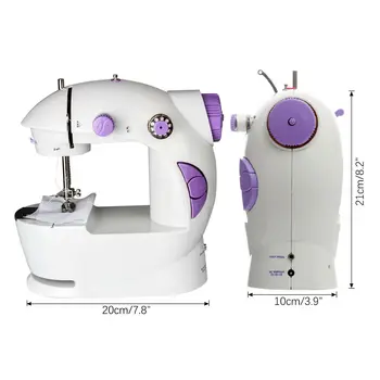 New Mini Handheld Portable Electric Sewing Machine Dual Speed Adjustment with Light Stitch Sew Needlework Machine 4 Plugs