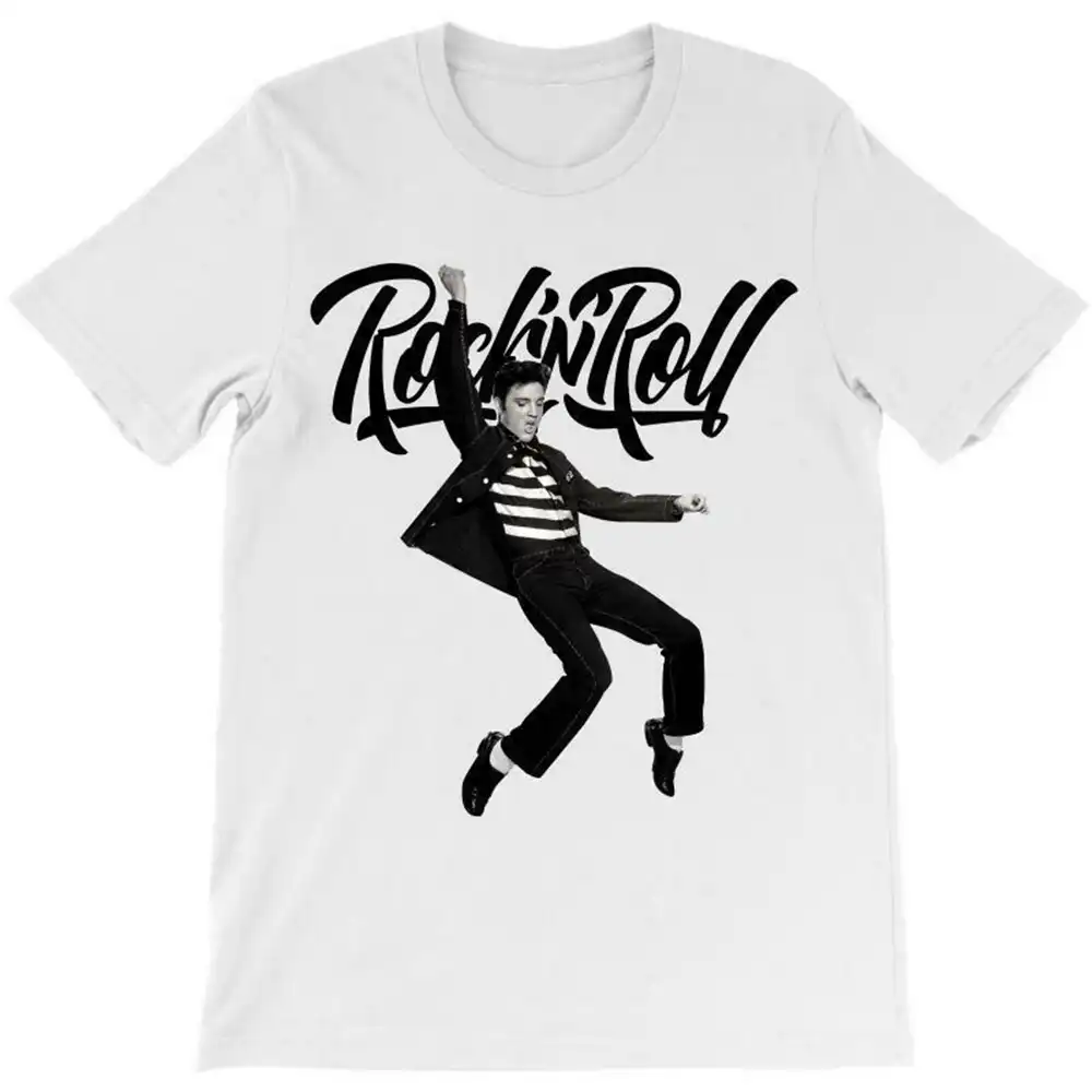 n roll elvis presley - white t-shirt new unisex funny tee shirt
