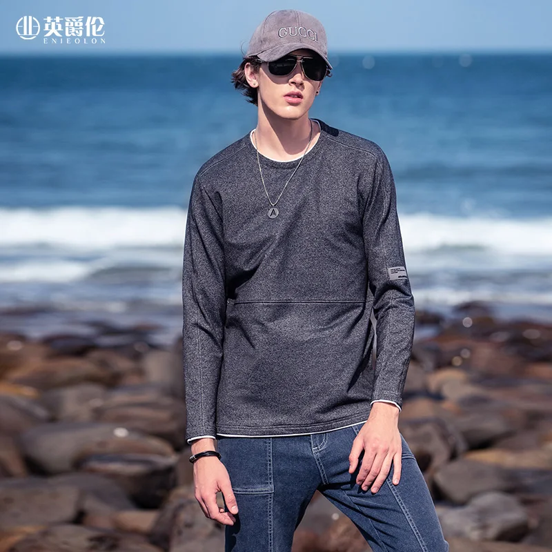 Enjeolon Long Sleeved T shirt Men 2020 Autumn New Young Trendy Simplicity Solid Color O-neck Thick T-shirt RST8747
Enjeolon Long Sleeved T shirt Men 2020 Autumn New Young Trendy Simplicity Solid Color O-neck Thick T-shirt RST8747