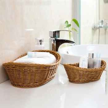 Oval Wicker Woven Basket Bread Basket Serving Basket, 11 Inch Storage Basket for Food Fruit Cosmetic Storage Table Top and Bathr
Oval Wicker Woven Basket Bread Basket Serving Basket, 11 Inch Storage Basket for Food Fruit Cosmetic Storage Table Top and Bathr