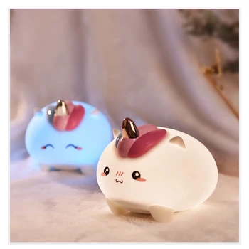 Night light LED rainbow unicorn Silicone night light cute shape Colorful warm light USB rechargeable pat light desk lamp 
Night light LED rainbow unicorn Silicone night light cute shape Colorful warm light USB rechargeable pat light desk lamp