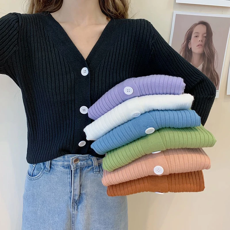 Women's Sweaters Autumn Winter 2020 Cardigans Single Breasted V-Neck Casual Sweaters Female Solid Knitted Jackets Jumpers
Women's Sweaters Autumn Winter 2020 Cardigans Single Breasted V-Neck Casual Sweaters Female Solid Knitted Jackets Jumpers