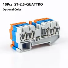 10Pcs Rail Terminal Block ST-2.5-QUATTRO 24-12 AWG Return Pull Type Spring Connector 73.2*35.96*5.2mm Nylon PA66
10Pcs Rail Terminal Block ST-2.5-QUATTRO 24-12 AWG Return Pull Type Spring Connector 73.2*35.96*5.2mm Nylon PA66