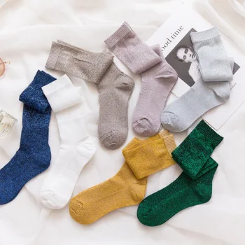 Ladies Shiny Socks Cute Personality Calf Pile Socks Gold Silver Silk Socks Girls Trend Tube Socks Long Socks Cool Women Socks 
Ladies Shiny Socks Cute Personality Calf Pile Socks Gold Silver Silk Socks Girls Trend Tube Socks Long Socks Cool Women Socks