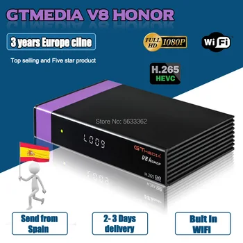 Digital Receptor Gtmedia V8 Honor with 3 years Europe Cline DVB-S2 same as GTmedia V8 Nova USB Wifi Gtmedia V7S HD Optional
Digital Receptor Gtmedia V8 Honor with 3 years Europe Cline DVB-S2 same as GTmedia V8 Nova USB Wifi Gtmedia V7S HD Optional