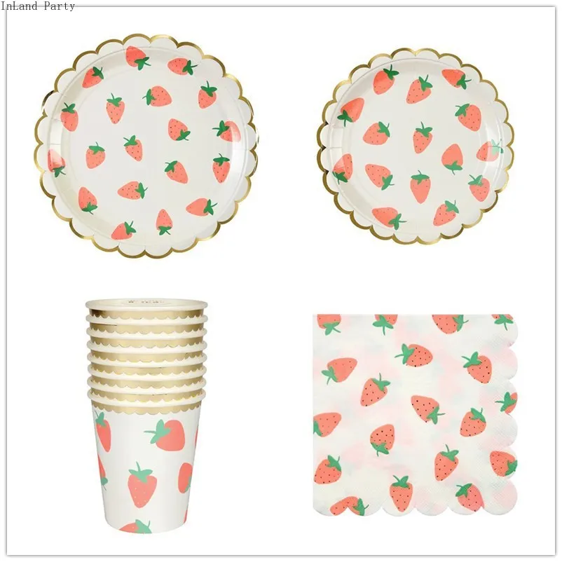 40pcs Strawberry style Disposable Tableware Sets Paper Plates Cups Napkins Baby Shower Favor Drinking Straws Wedding Party Decor
40pcs Strawberry style Disposable Tableware Sets Paper Plates Cups Napkins Baby Shower Favor Drinking Straws Wedding Party Decor