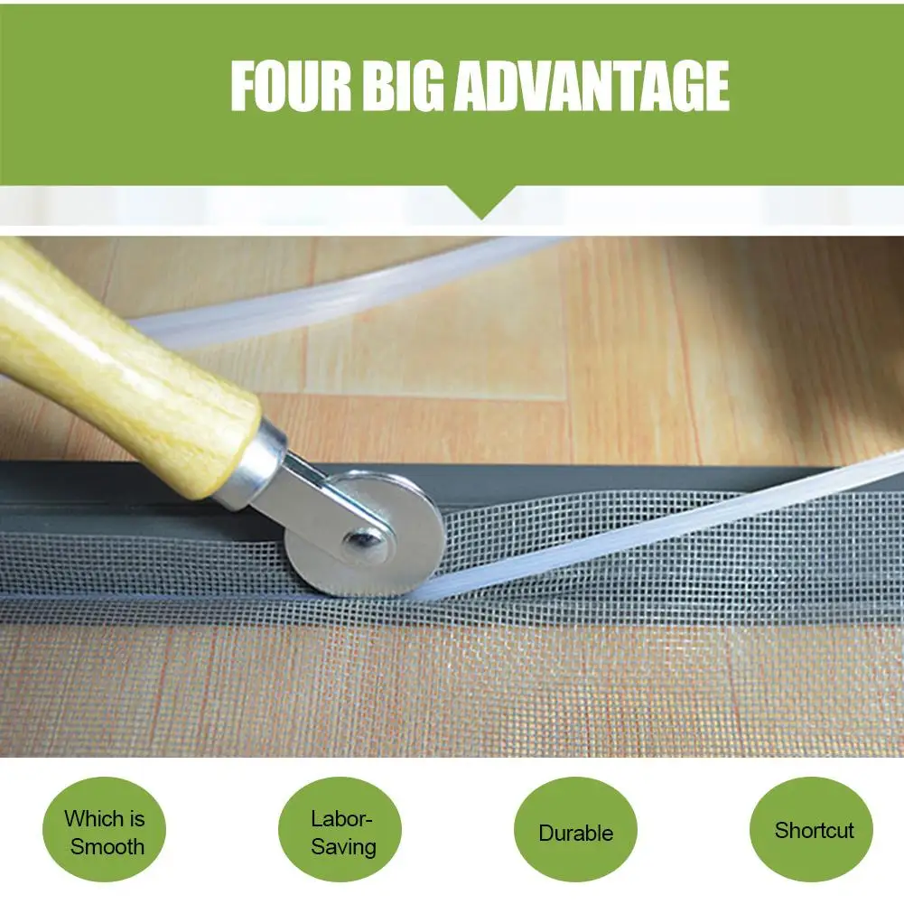 Screen Roller Household Tool Accessories Wooden Handle Steel Wheel Wire Mesh Rolling Tool For Installing Doors And Windows
Screen Roller Household Tool Accessories Wooden Handle Steel Wheel Wire Mesh Rolling Tool For Installing Doors And Windows