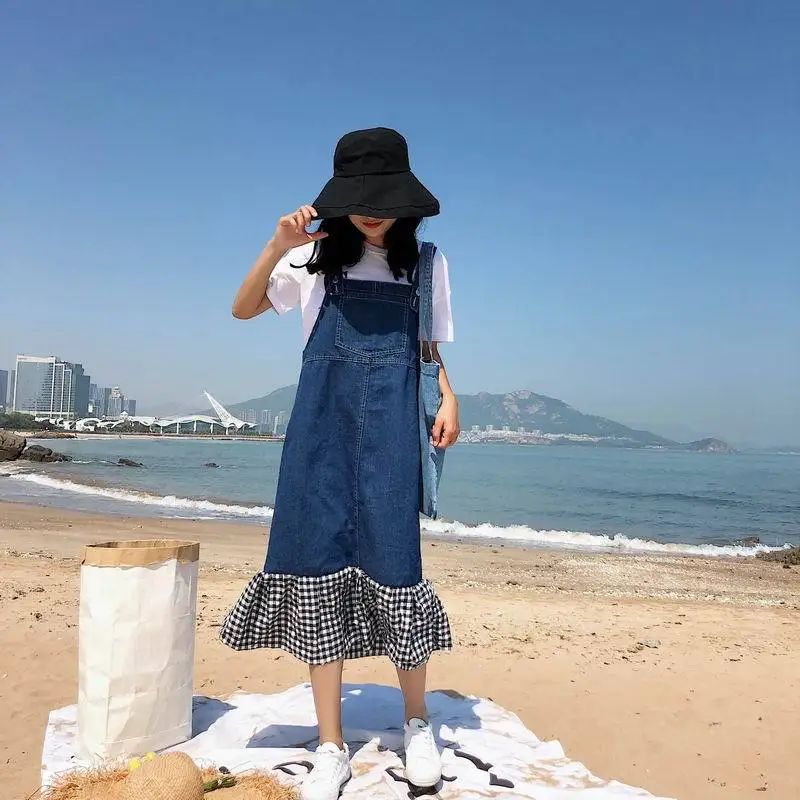 Photo Shoot Cowboy Strap Dress Women's Korean-style Versatile Students Loose-Fit Dress Mid-length Camisole Skirt
Photo Shoot Cowboy Strap Dress Women's Korean-style Versatile Students Loose-Fit Dress Mid-length Camisole Skirt