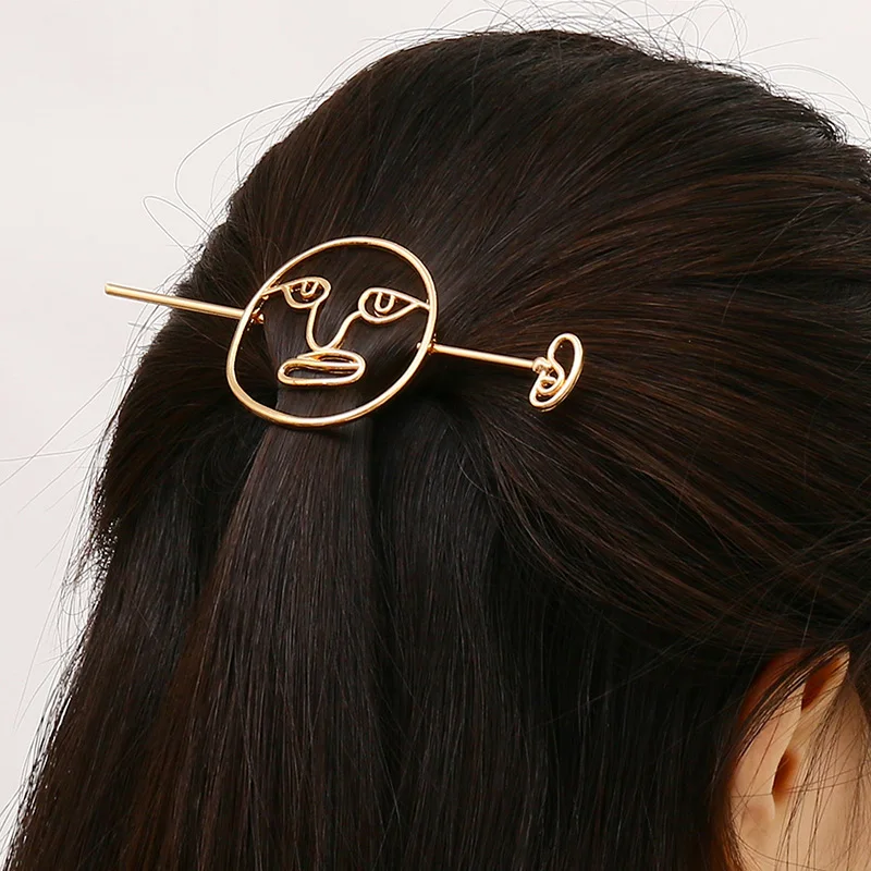 Girls Alloy Creative Face Clip Half-Hairpin Hairpin Simple Word Folder Exaggerated Personality Hollow Hair Clip Accessories
Girls Alloy Creative Face Clip Half-Hairpin Hairpin Simple Word Folder Exaggerated Personality Hollow Hair Clip Accessories