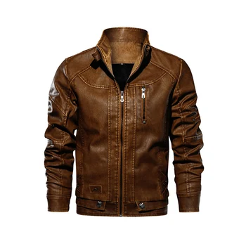 Autumn / Winter Men's Jacket Stand Collar Solid Color Washed Pu Leather Jackets Large Size Casual Wild Leather Men Zipper Coats
Autumn / Winter Men's Jacket Stand Collar Solid Color Washed Pu Leather Jackets Large Size Casual Wild Leather Men Zipper Coats